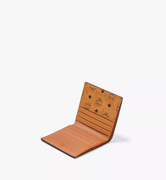 mặt trong MCM MINI BIFOLD CARD WALLET IN COGNAC VISETOS ORIGINAL MXABSVI01CO001