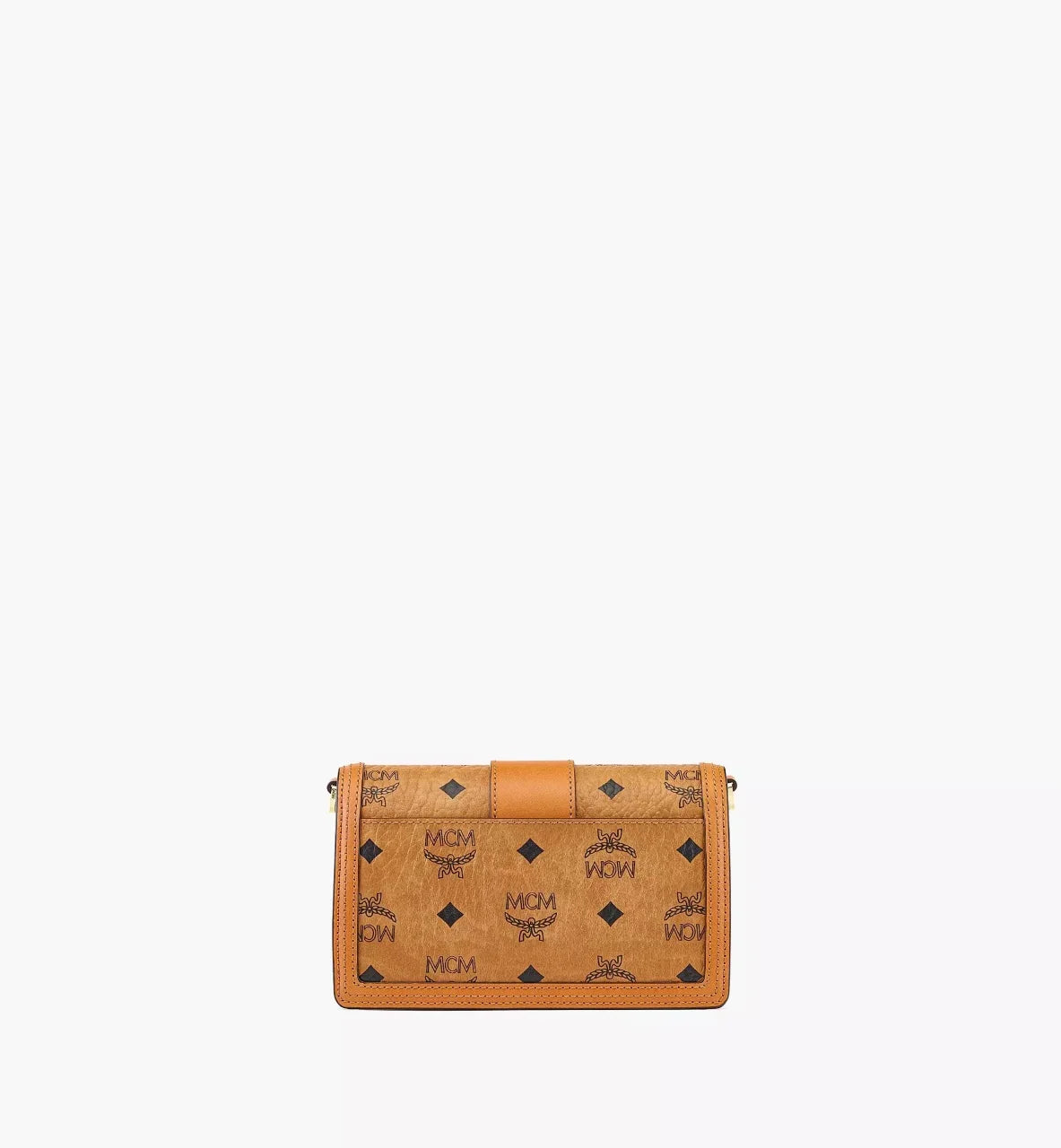 mặt sau túi MCM MINI TRACY CROSSBODY IN COGNAC VISETOS MWRBAWO05CO001