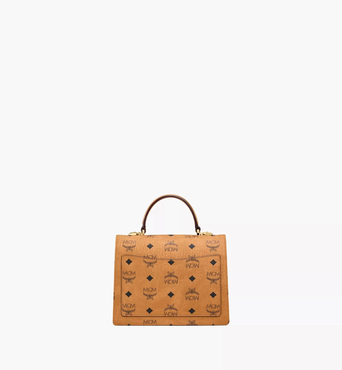 mặt sau túi MCM SMALL TRACY SATCHEL IN COGNAC VISETOS MWEAAPA02CO001