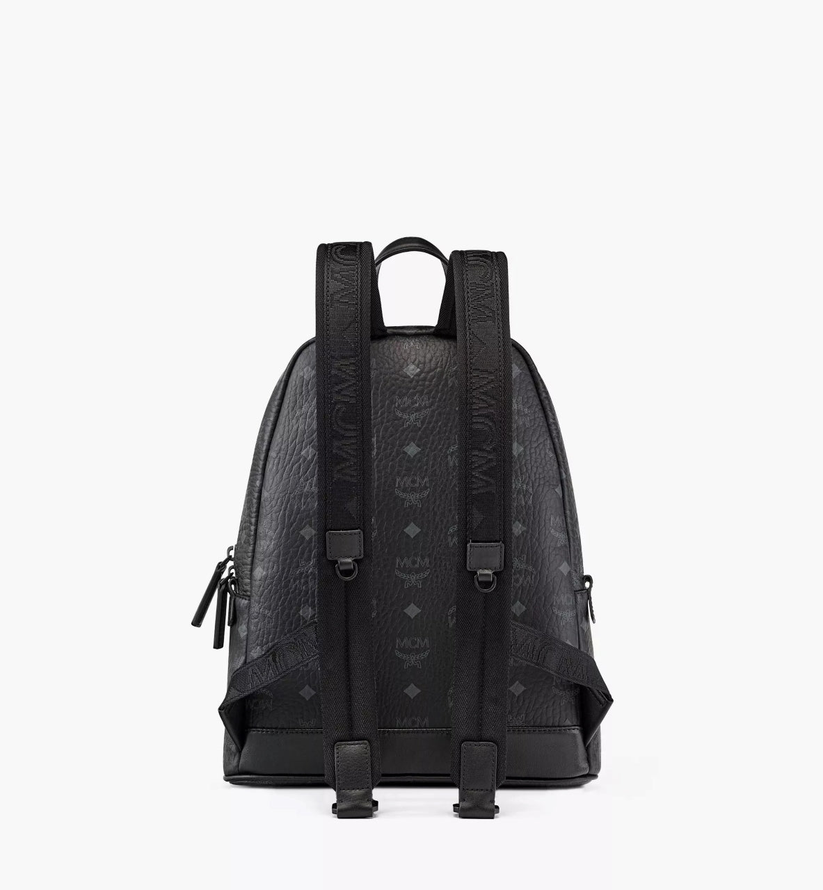 mặt sau balo MCM STARK SMALL BACKPACK IN BLACK VISETOS MMKCSVE02BK001