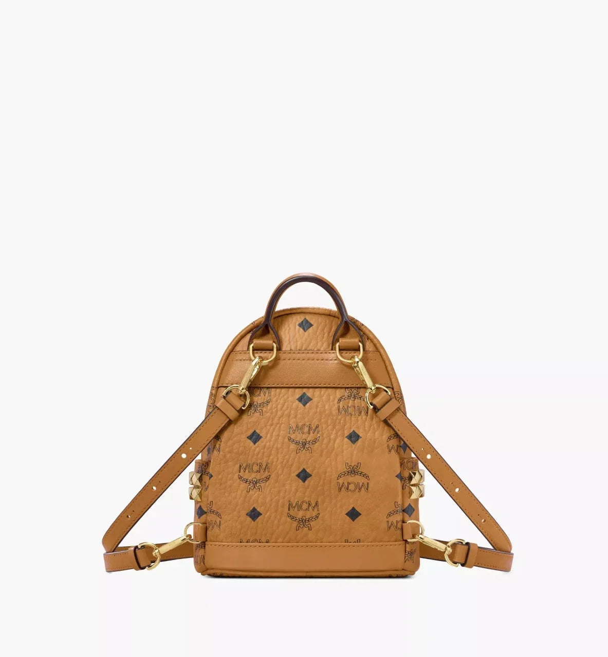 mặt sau MCM X-MINI STARK BEBE BOO SIDE STUDS BACKPACK IN COGNAC VISETOS MMKAAVE13CO001