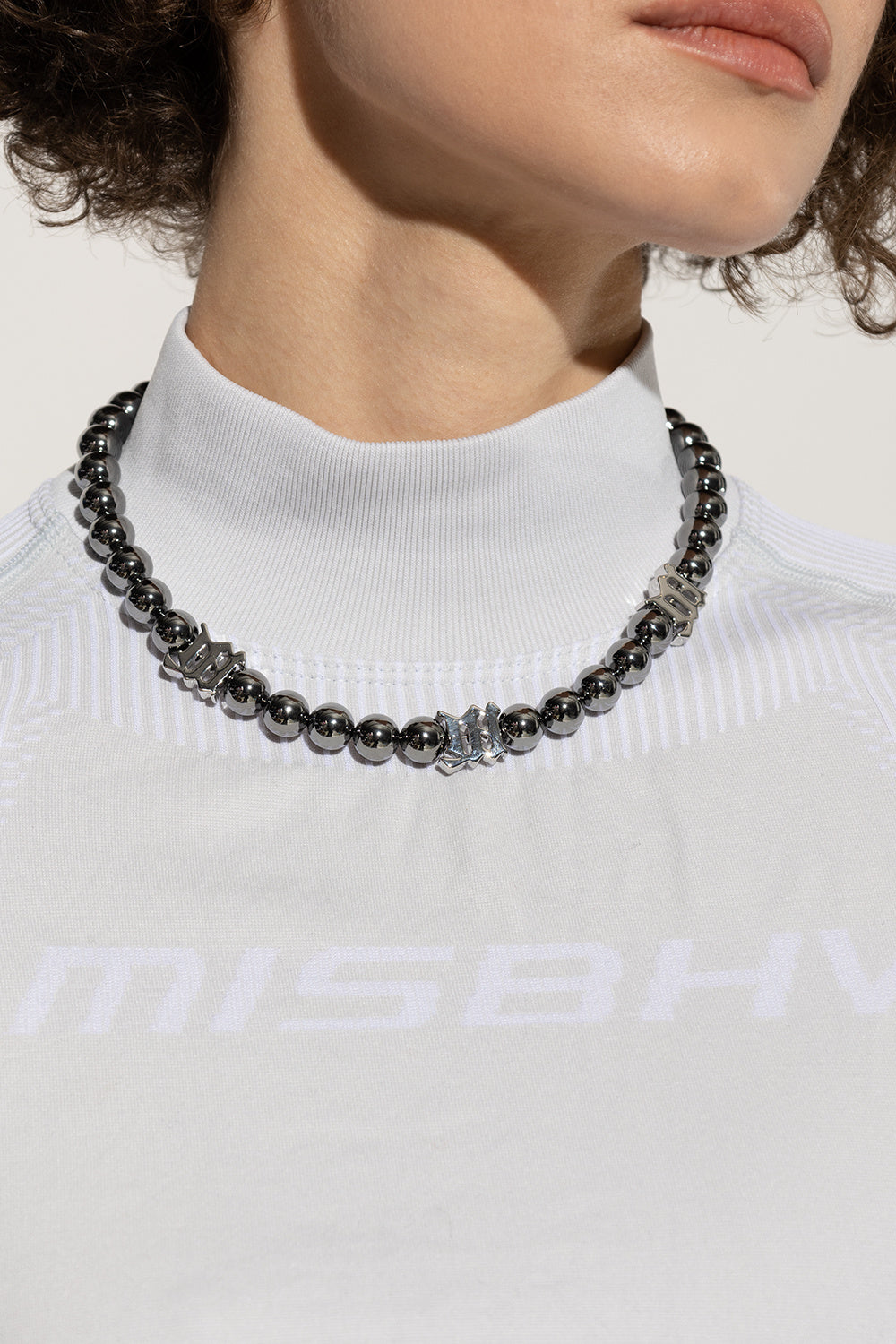 mẫu mang vòng cổ Misbhv Ball Chain Necklace Grey 230A712