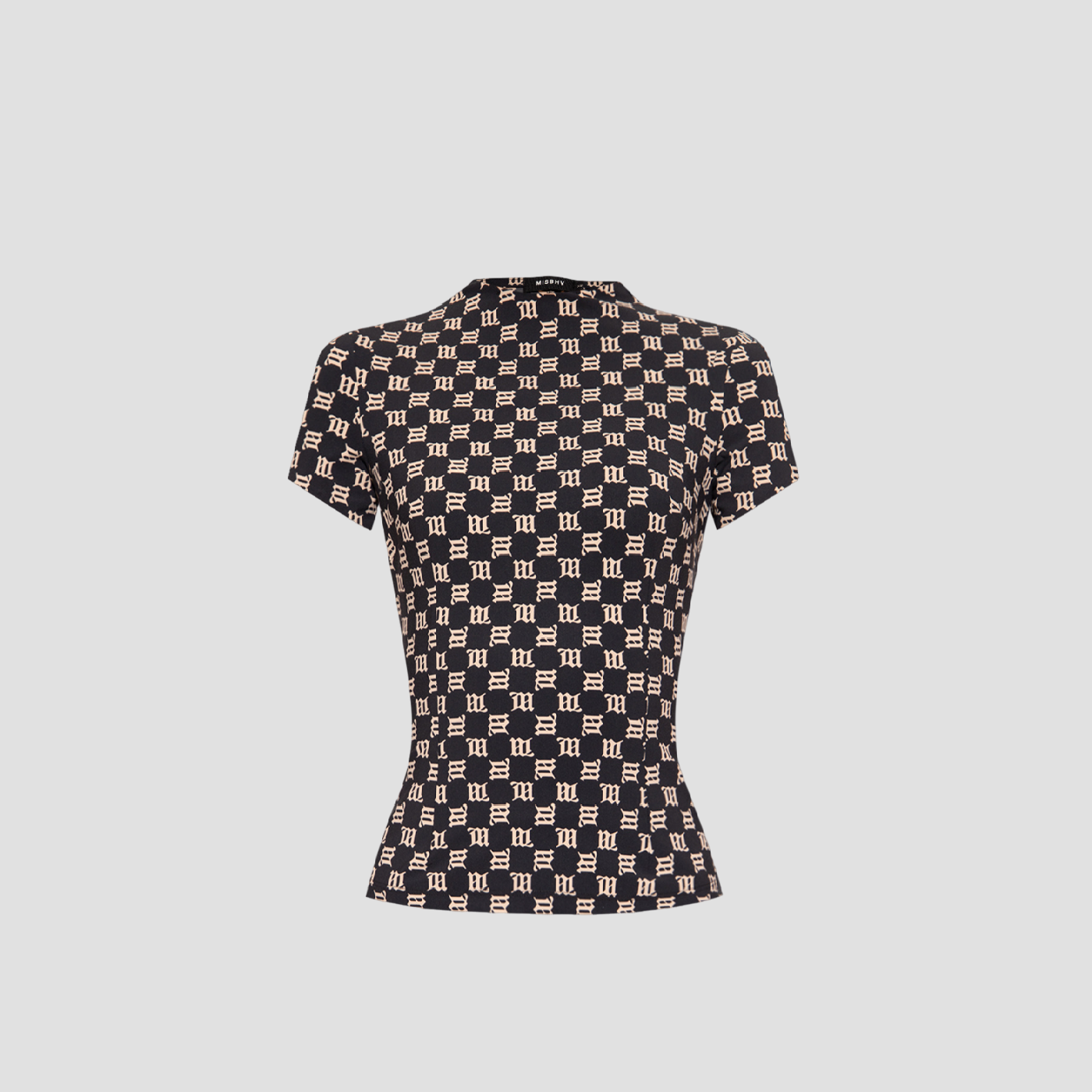 MISBHV BLACK BEIGE MONOGRAM T-SHIRT 3022W146