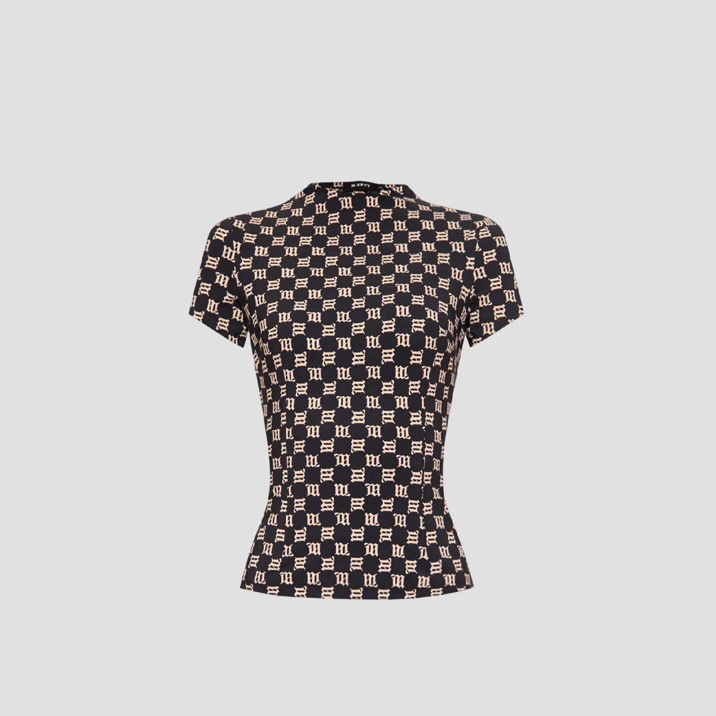 MISBHV BLACK BEIGE MONOGRAM T-SHIRT 3022W146