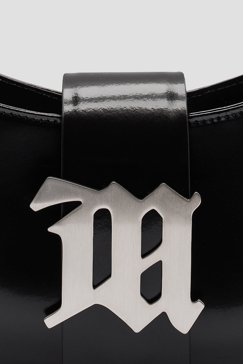 chi tiết túi MISBHV BLACK LEATHER SHOULDER BAG MINI 122A403