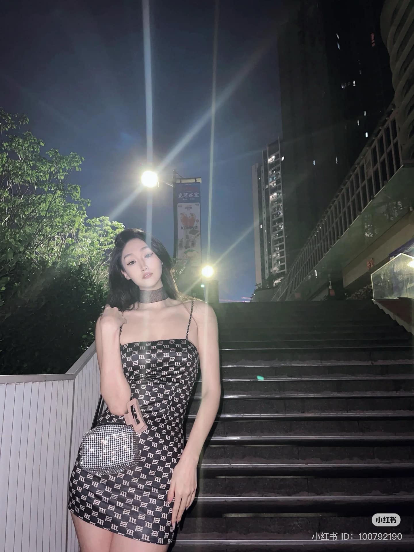 MISBHV BLACK MONOGRAM SPAGHETTI MINI DRESS 3021W131 chính hãng authentic