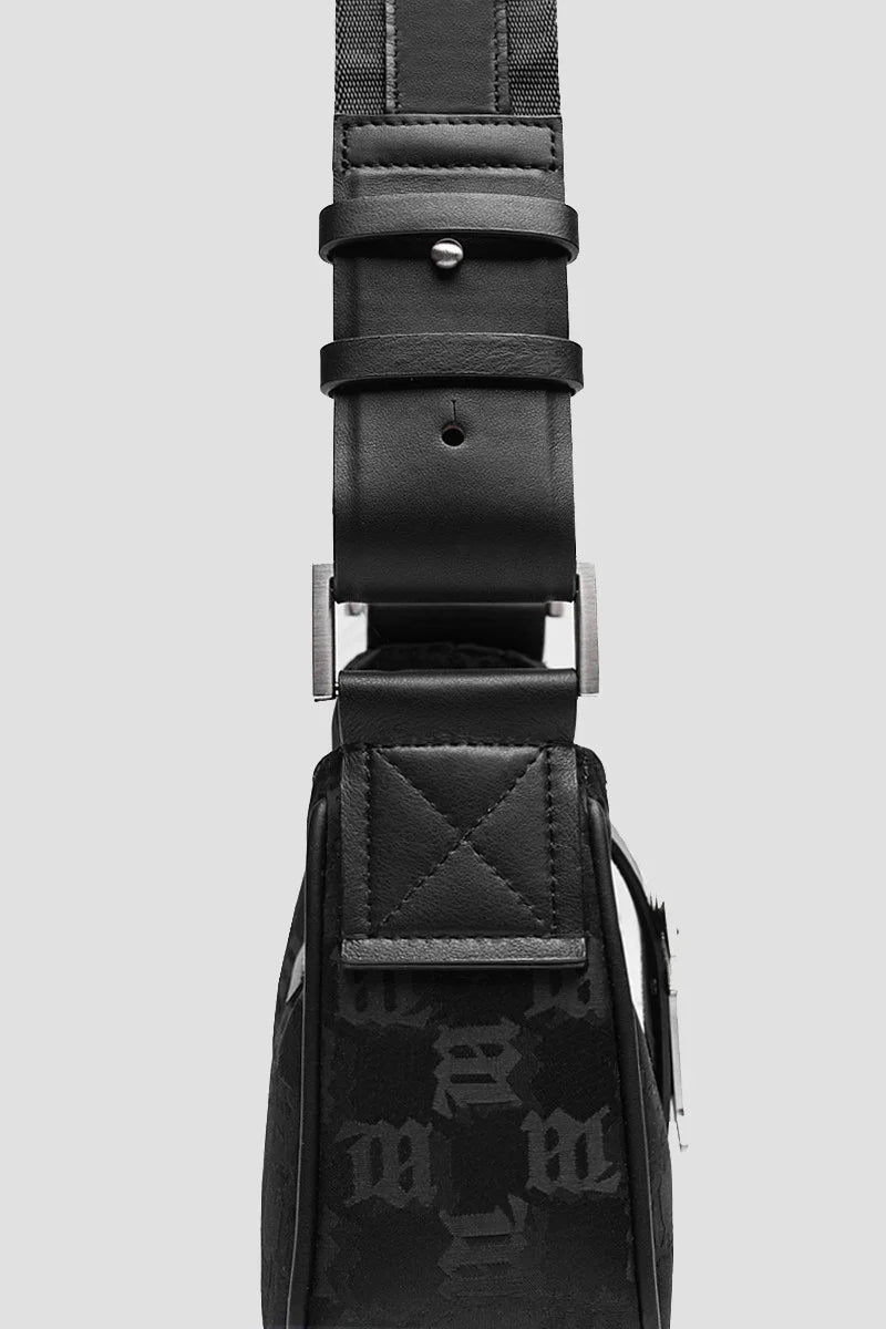 dây túi MISBHV BLACK NYLON MONOGRAM SHOULDER BAG SMALL 3022A413