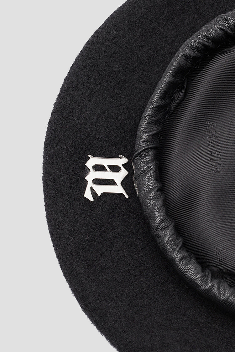 chi tiết MISBHV BLACK SIGNATURE WOOL BERET 4121A584