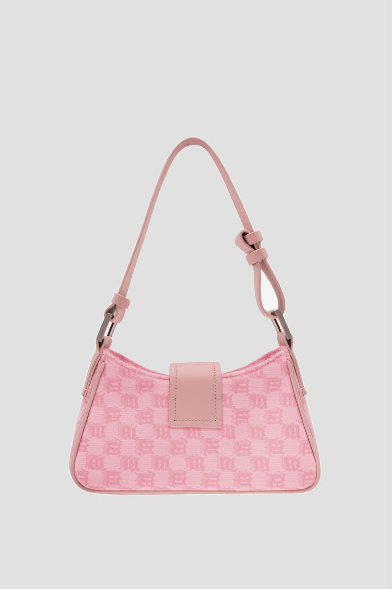 mặt sau MISBHV BUBBLEGUM JACQUARD MONOGRAM SHOULDER BAG SMALL 231A402