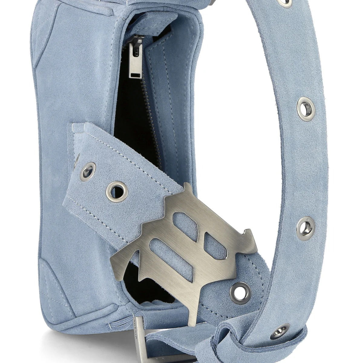 chi tiết MISBHV LIGHT BLUE SUEDE SHOULDER BAG SMALL 230A402