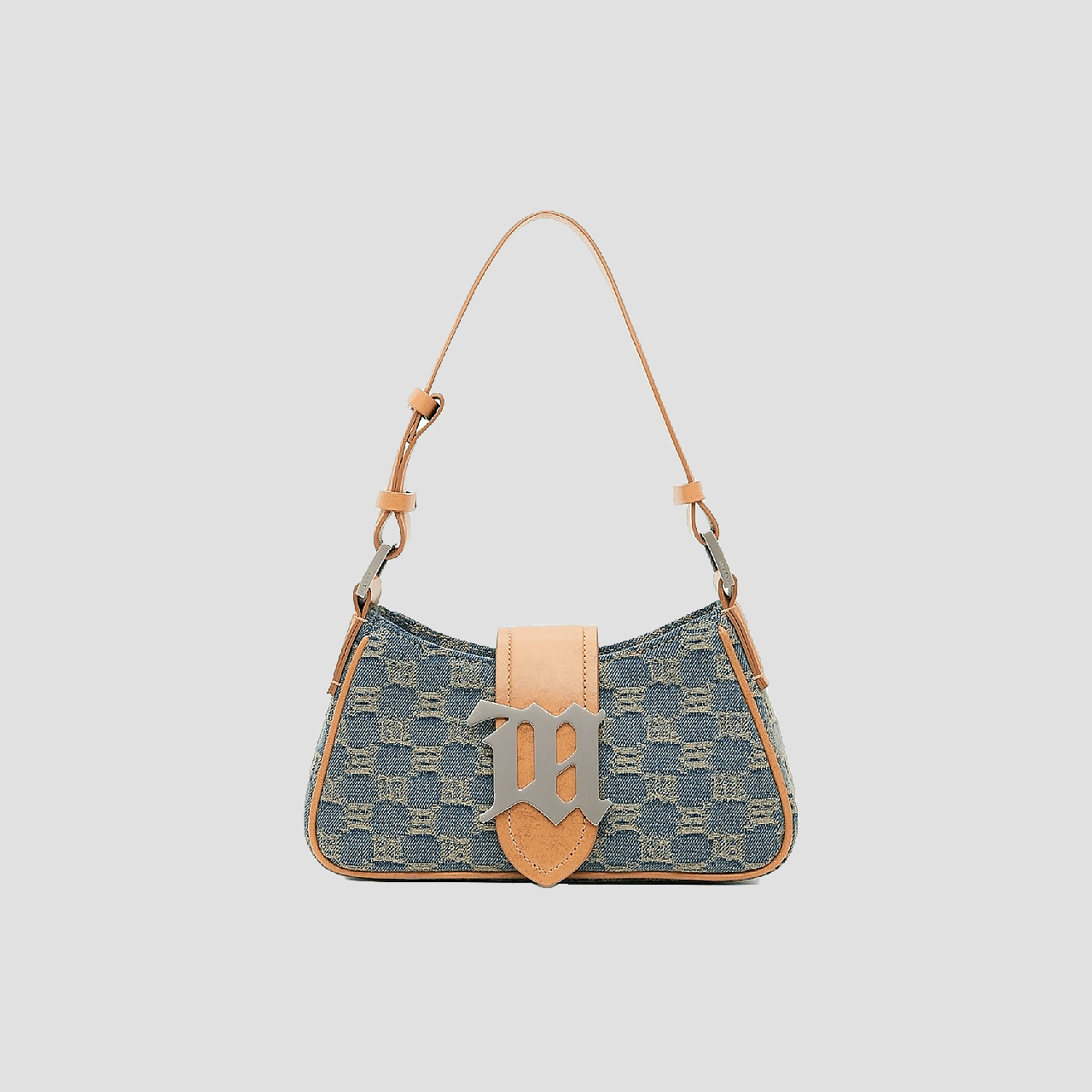 Misbhv Monogram Blue Denim Washed Small Shoulder Bag 240A453D