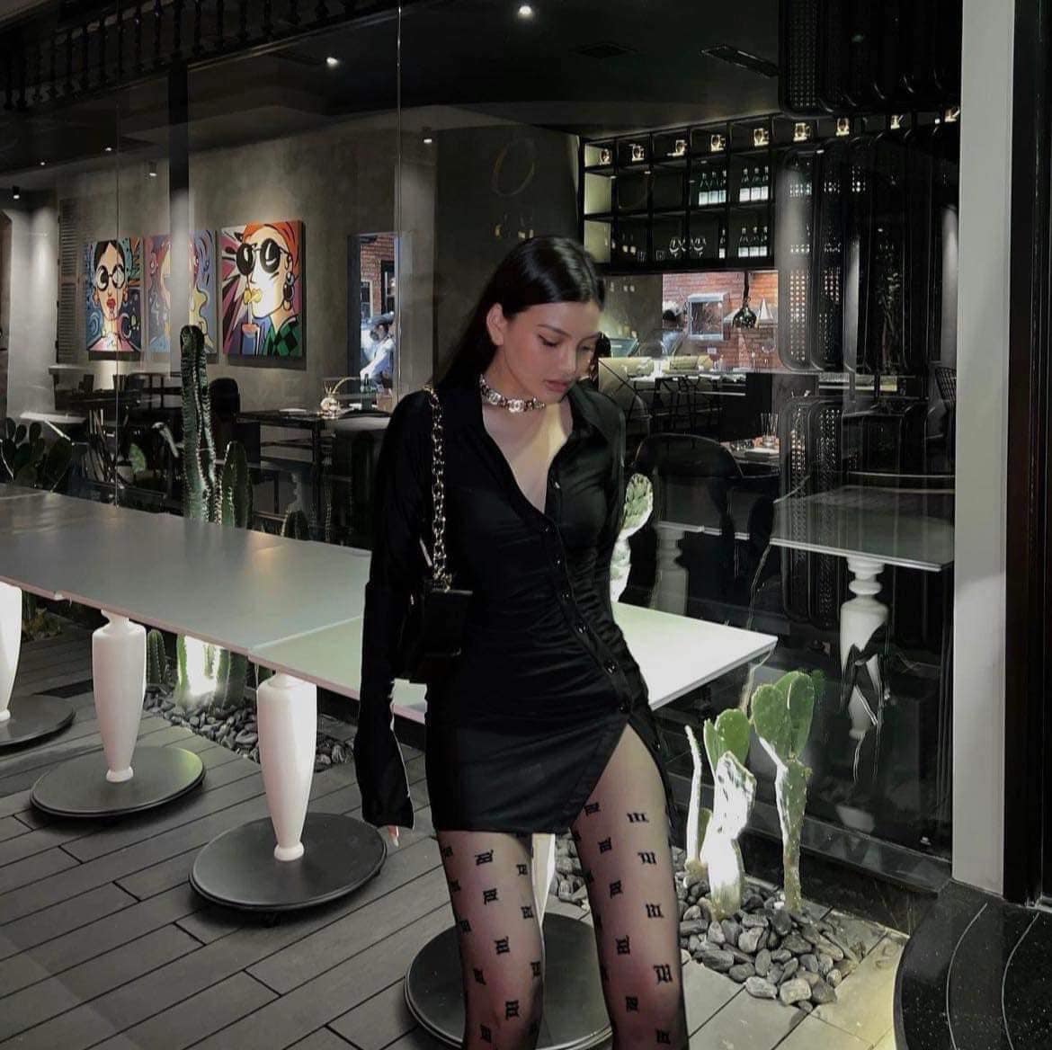nữ wearing MISBHV MONOGRAM TIGHTS 4121A600