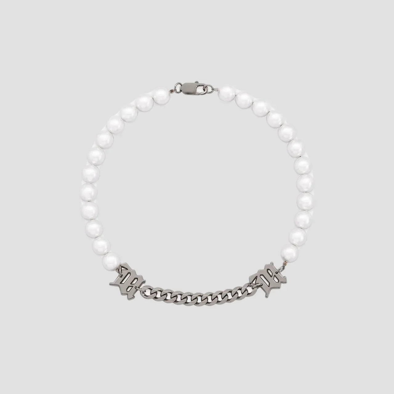 MISBHV SILVER M PEARL AND CURB LINK CHOKER 4021A042