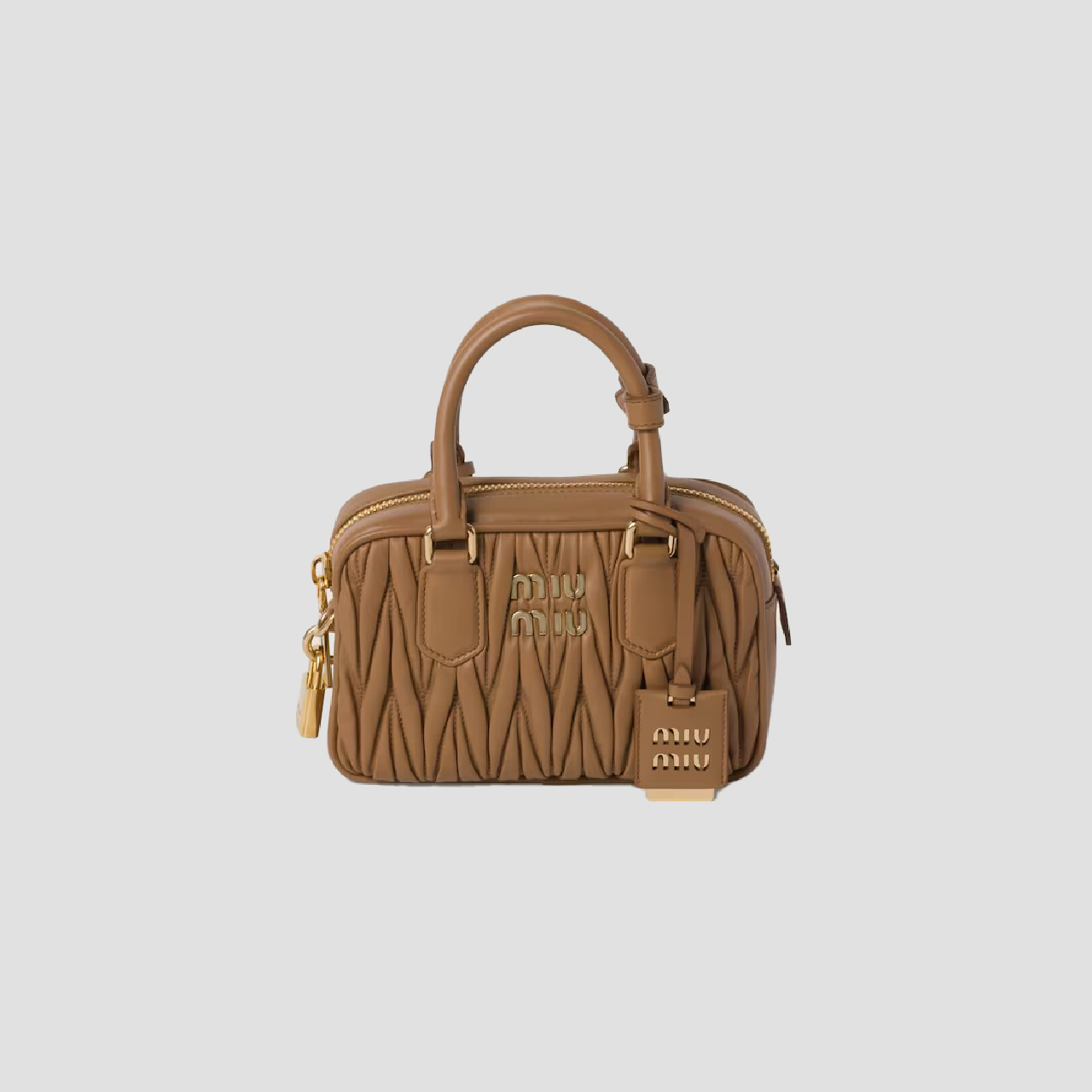 Miu Miu Arcadie Matelassé Mini Narrow Caramel Bag 5BB123_N88_F098L_V_YON