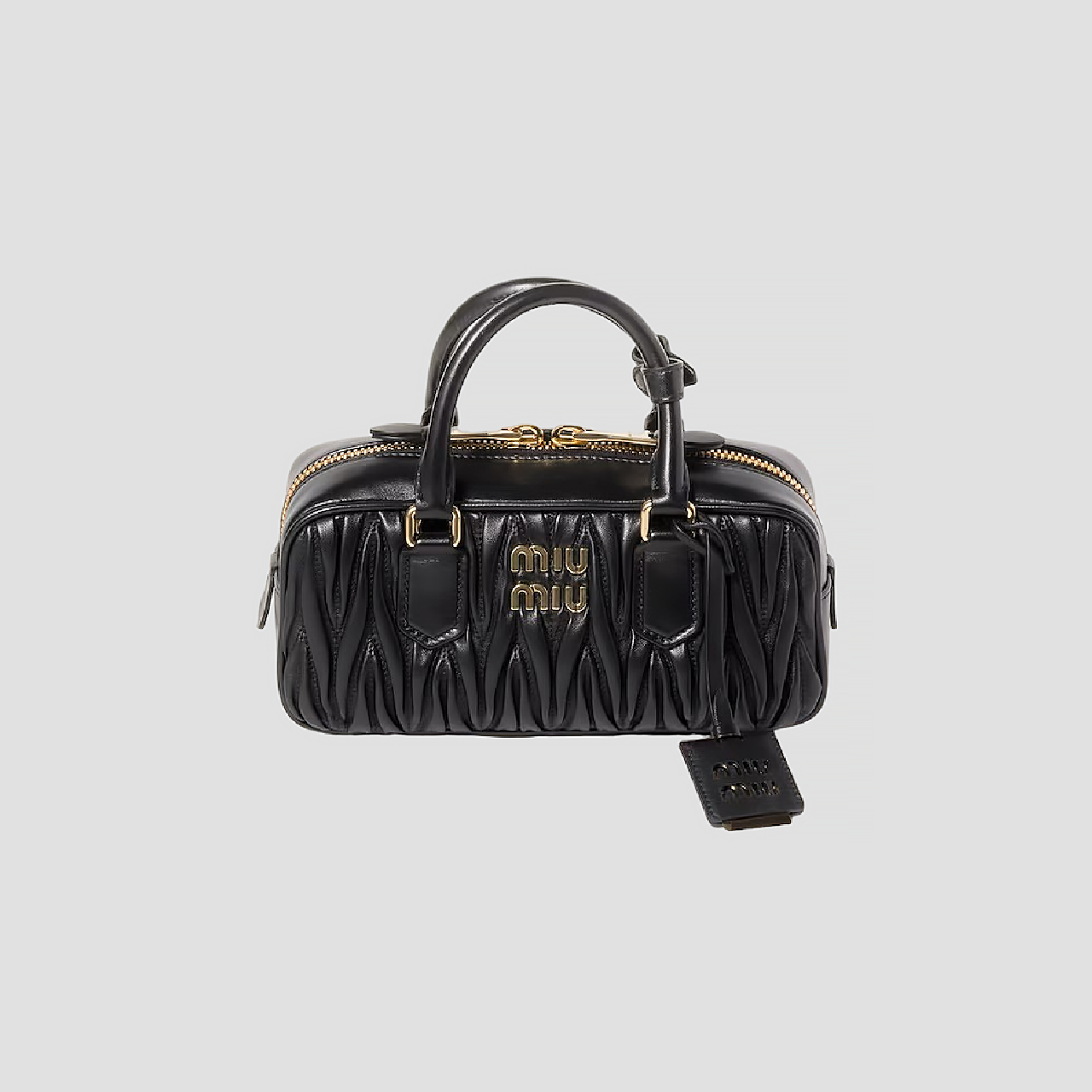 MIU MIU ARCADIE MATELASSÉ NAPPA LEATHER BAG BLACK 5BB142 N88 F0002