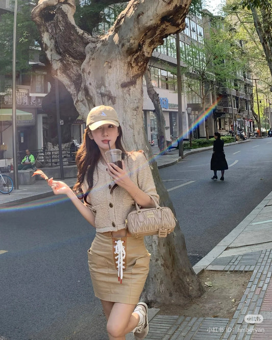 wearing MIU MIU ARCADIE MATELASSÉ NAPPA LEATHER BAG POWDER PINK 5BB142 N88 F0236