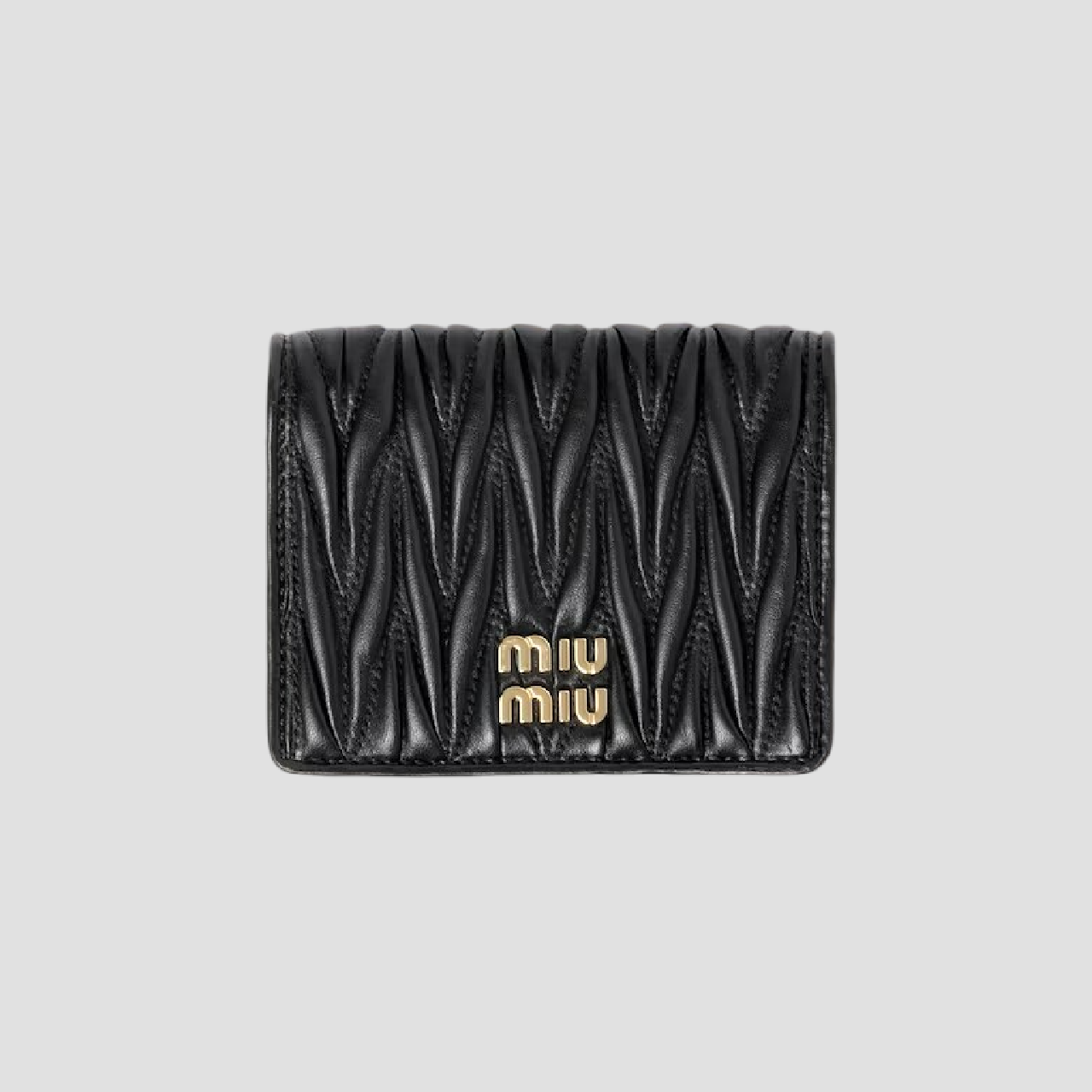 MIU MIU BLACK SMALL MATELASSÉ NAPPA LEATHER WALLET 5MV204_2FPP_F0002