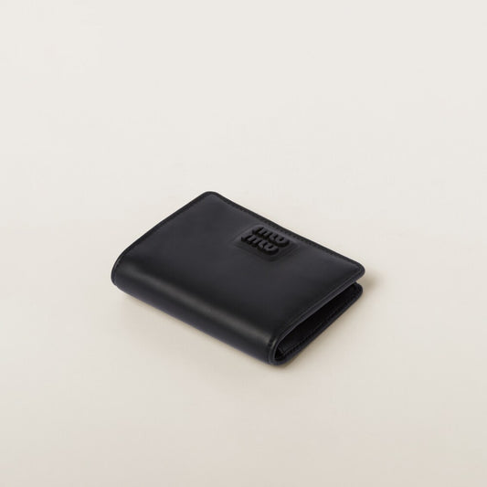 chi tiết ví MIU MIU LEATHER SMALL WALLET ALL BLACK 5MV204_2F8K_F0002