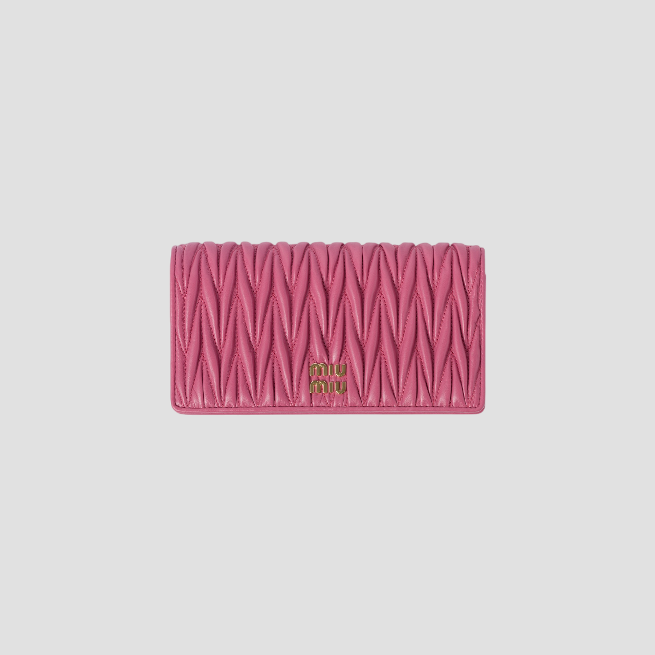 MIU MIU MATELASSÉ NAPPA LEATHER SMARTPHONE CASE BEGONIA PINK 5ZH178 2FPP F0638