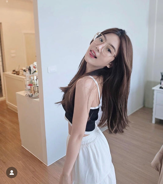 wearing MIU MIU MU 53UV ZVF101 BUTTERFLY EYEGLASSES