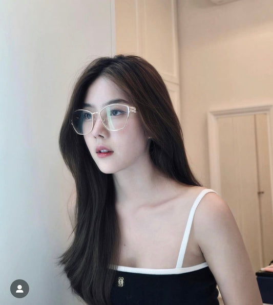 wearing MIU MIU MU 53UV ZVN101 BUTTERFLY EYEGLASSES