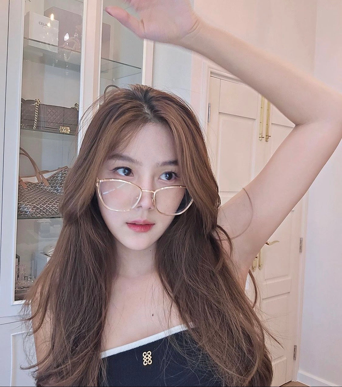 mẫu mang kính MIU MIU MU 53UV ZVN101 BUTTERFLY EYEGLASSES