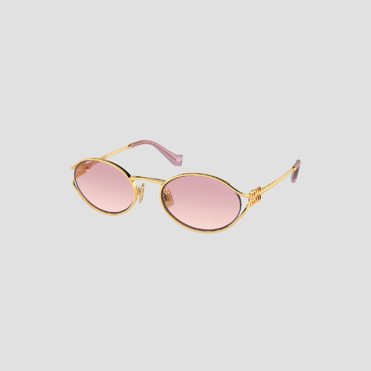 MIU MIU MU52YS 5AK06S LOGO SUNGLASSES PINK BEG SHADED LENSES SMU52Y_E5AK_FE06S_C_054