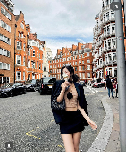 wearing MIU MIU WANDER MATELASSÉ NAPPA LEATHER HOBO MINI BAG IN BLACK 5BP078 N88 F0002