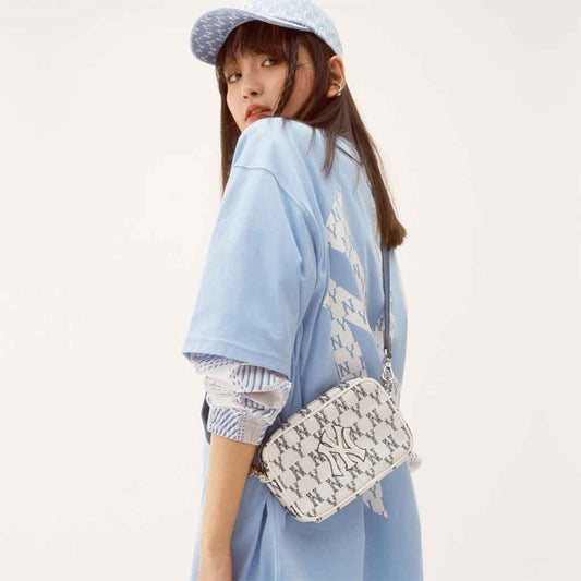 mlb monogram mini cross bag new york yankees white blank room