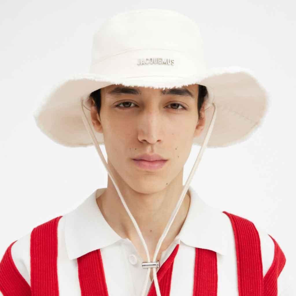 nón nón jacquemus le bob artichaut les classiques frayed expedition hat off-white hà nội