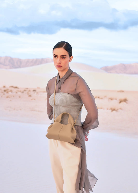 nữ đeo túi NUMÉRO NEUF MINI EDITION TEXTURED BEIGE