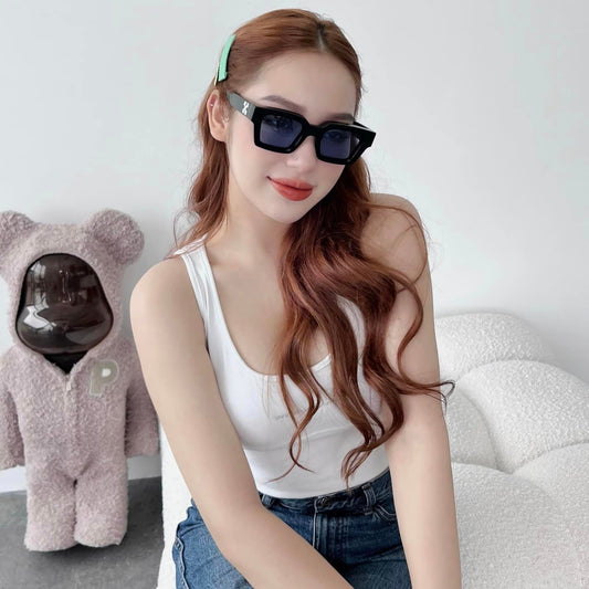 nữ đeo kính OFF-WHITE BLACK BLUE VIRGIL SUNGLASSES OERI008C99PLA0021045