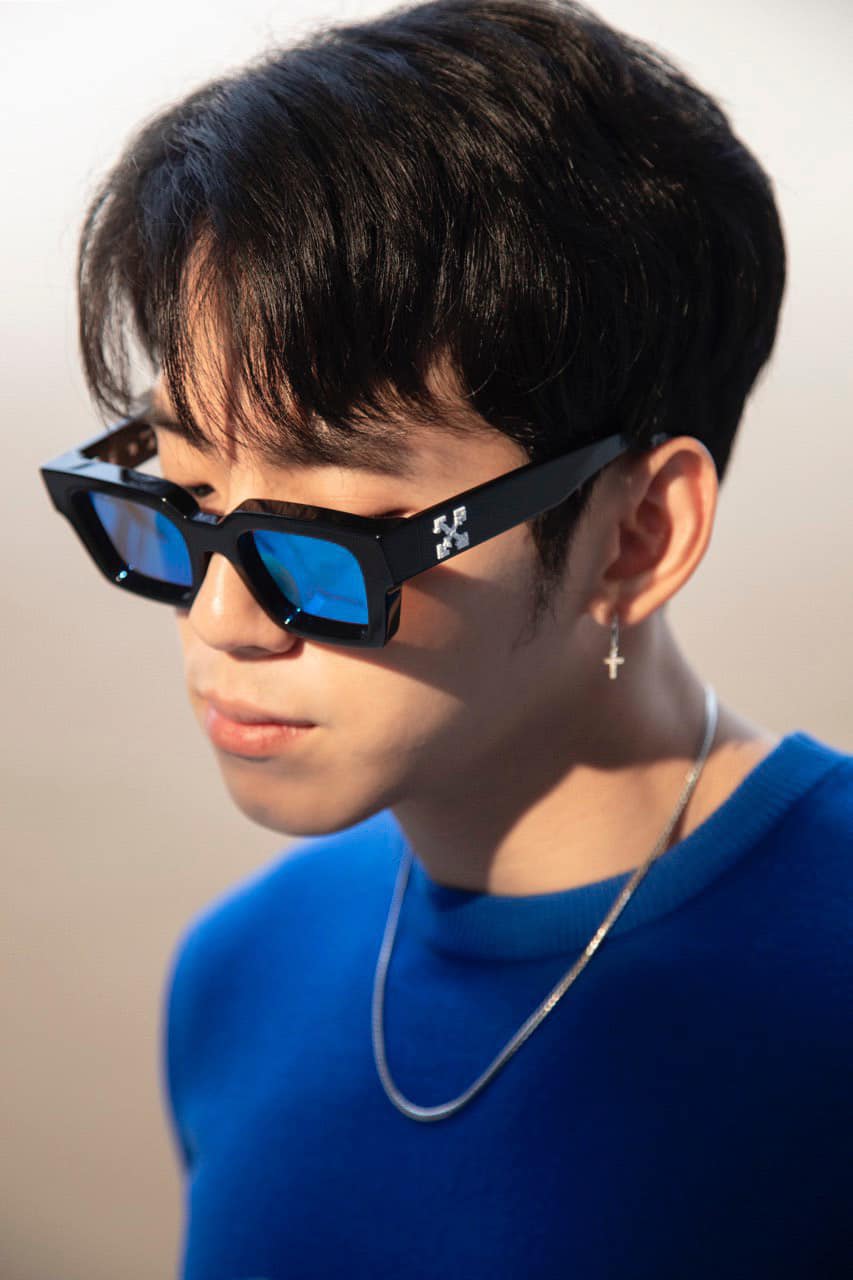 nam mang mắt kính OFF-WHITE BLACK BLUE VIRGIL SUNGLASSES OERI008C99PLA0021045
