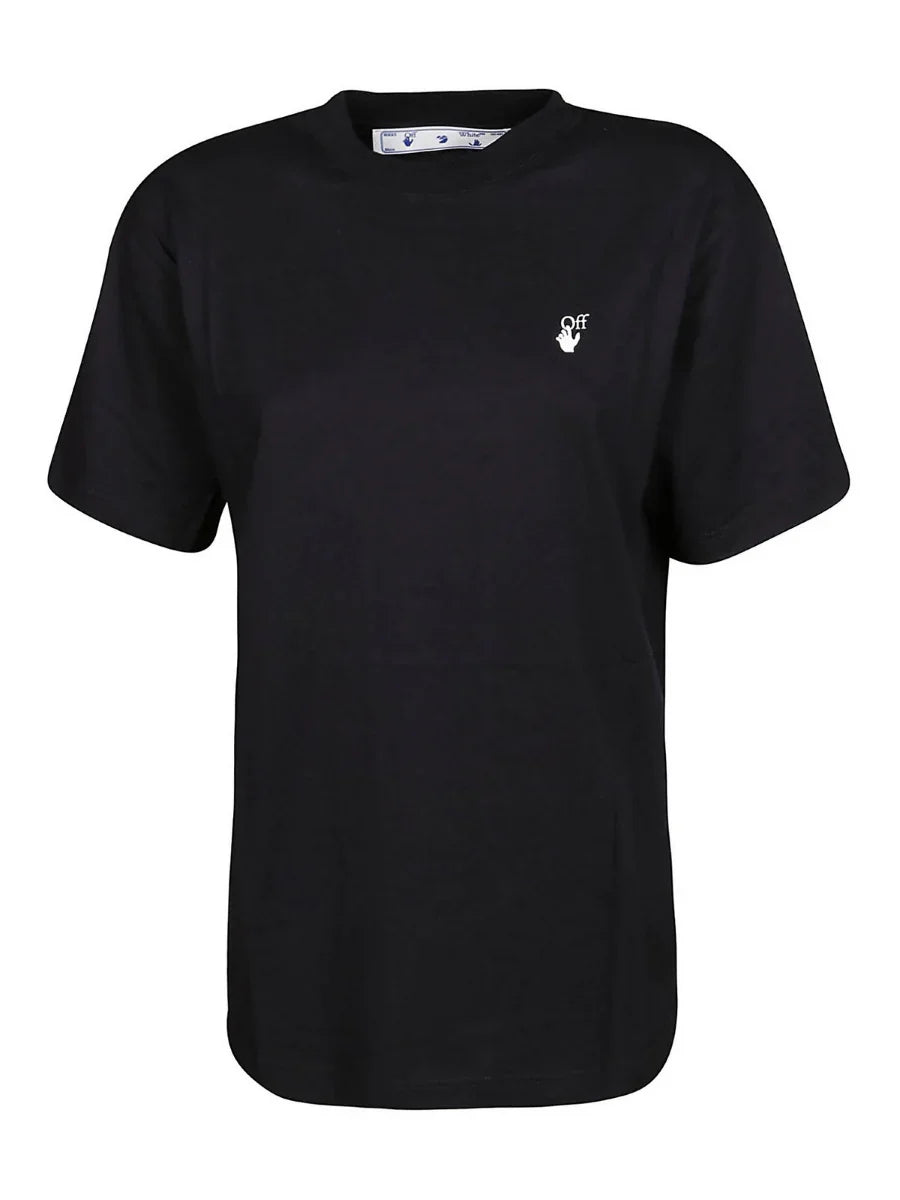 mặt trước áo OFF-WHITE BLACK FLORAL ARROW PRINT T-SHIRT OWAA049E20JER0091055