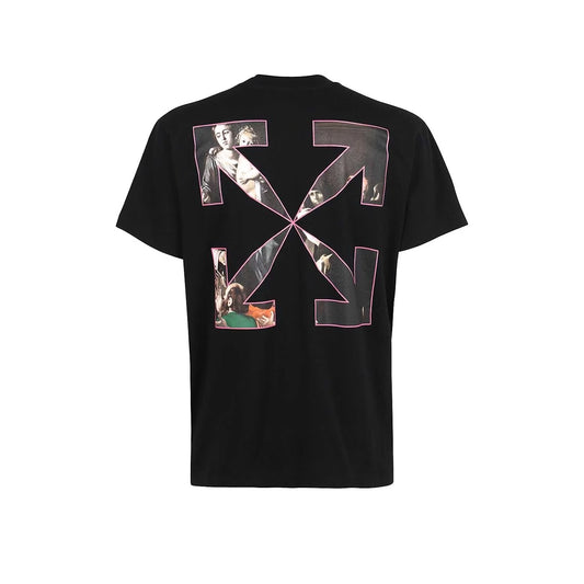 mặt sau áo OFF-WHITE BLACK SPRAYED CARAVAGGIO S/S OVER T-SHIRT OMAA038S21JER0051001