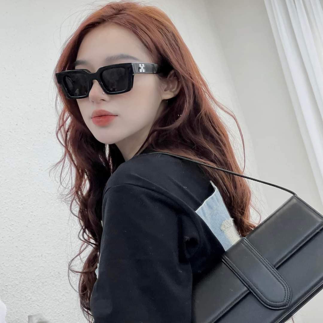 wearing OFF-WHITE BLACK VIRGIL SUNGLASSES OERI008C99PLA0011007