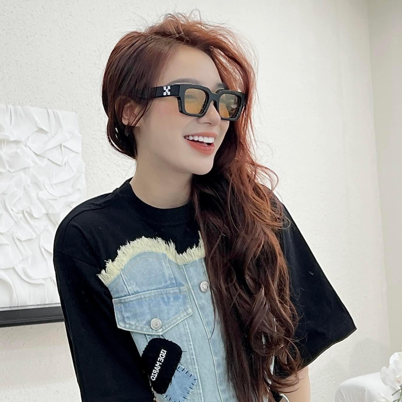 mẫu mang kính OFF-WHITE BLACK YELLOW VIRGIL SUNGLASSES OERI008C99PLA0021018