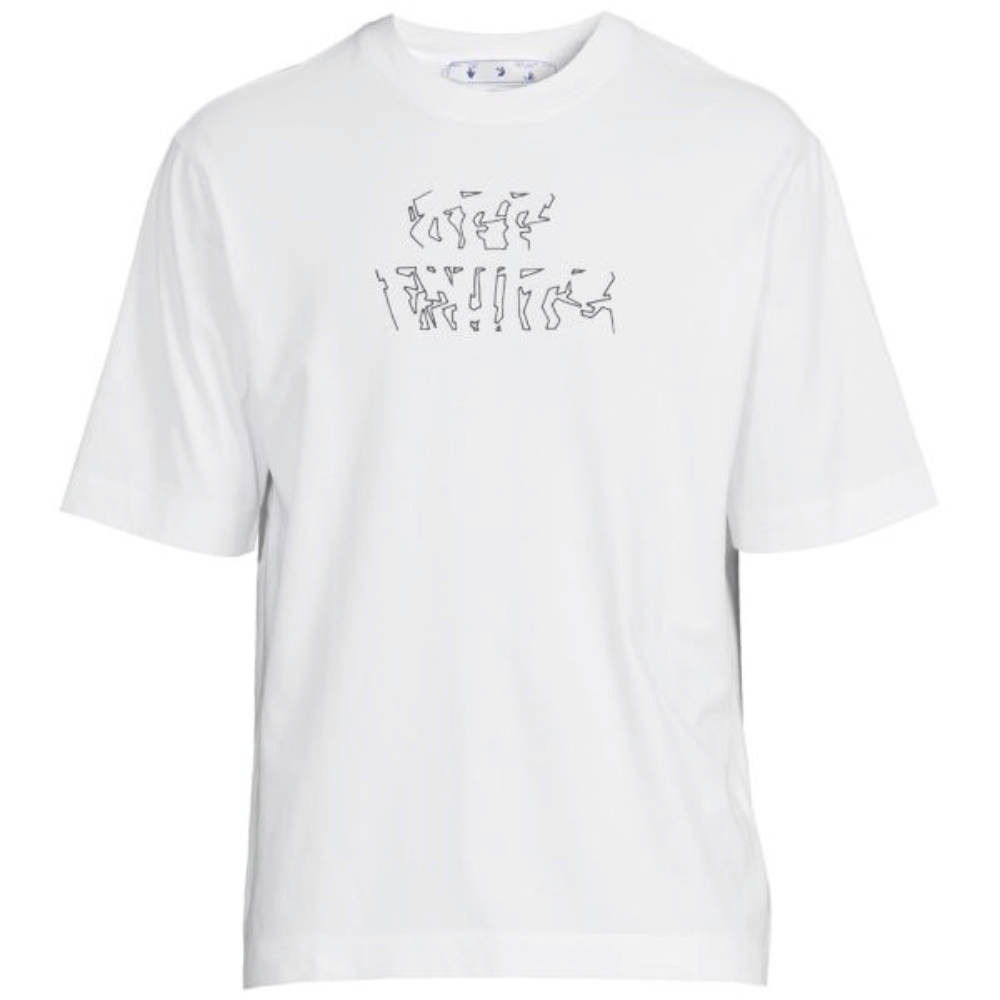 mặt trước áo OFF-WHITE WHITE NEEN ARROW SKATE T-SHIRT OMAA119S22JER0080110