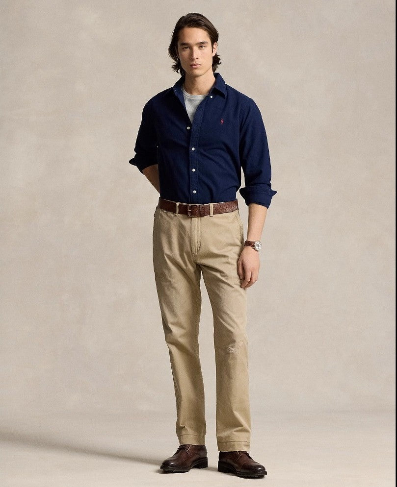 nam mặc áo Polo Ralph Lauren Classic Fit Brushed Flannel Shirts Navy MNPOWOV16823886 710729232022