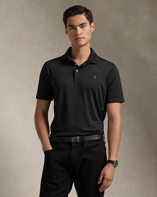 wearing Polo Ralph Lauren Classic Fit Performance Polo Men Black 613690 710864868003