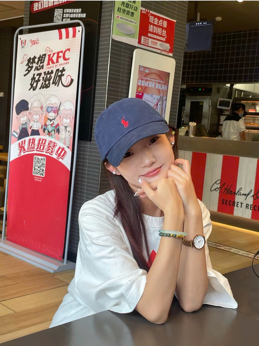 wearing POLO RALPH LAUREN NAVY COTTON CHINO BALL CAP 710548524014
