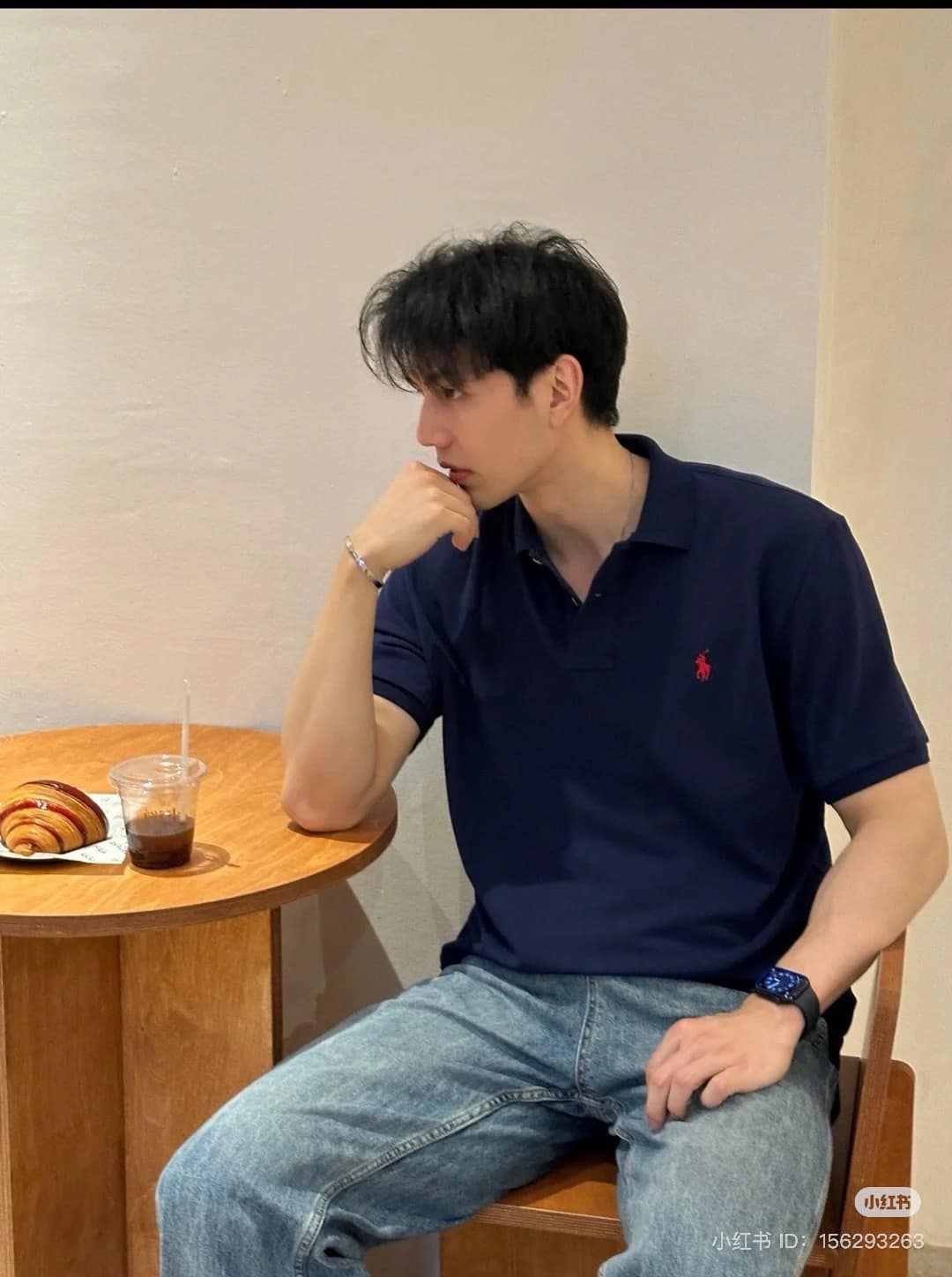 wearing POLO RALPH LAUREN NEWPORT NAVY RED THE ICONIC MESH POLO SHIRT 710783656012