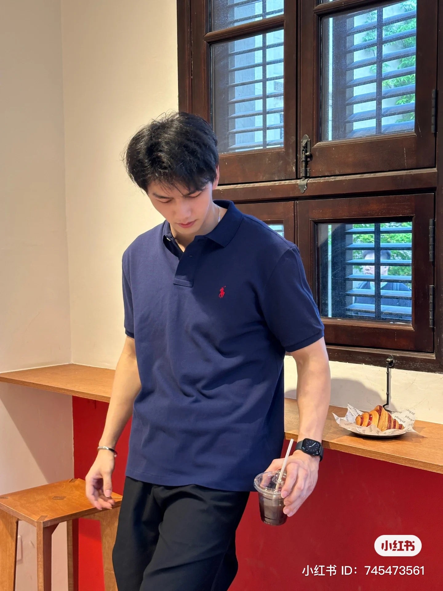chi tiết POLO RALPH LAUREN NEWPORT NAVY RED THE ICONIC MESH POLO SHIRT 710783656012