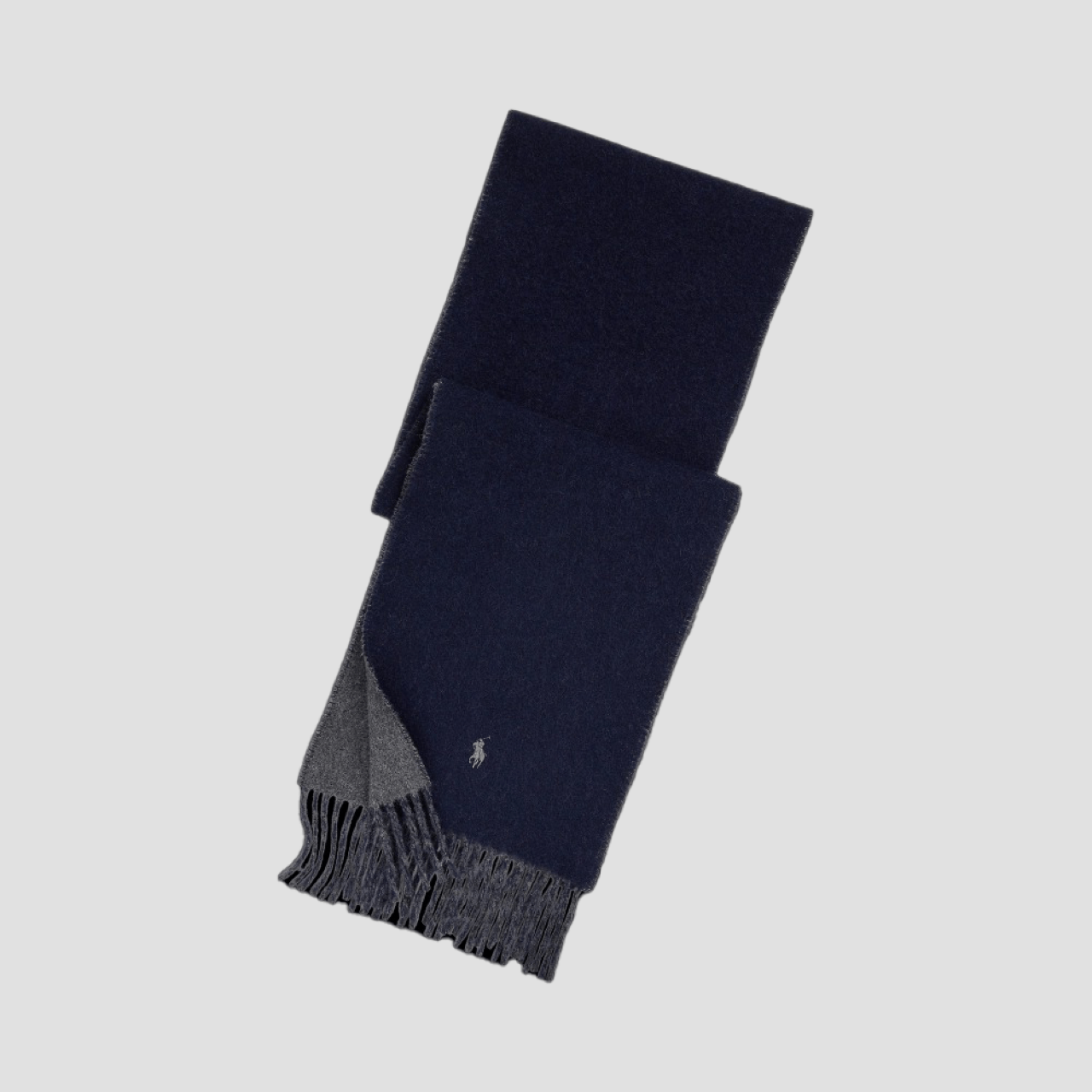 Polo Ralph Lauren Reversible Wool-Blend Scarf Navy Grey MAPOHGS0J320851 449959334006