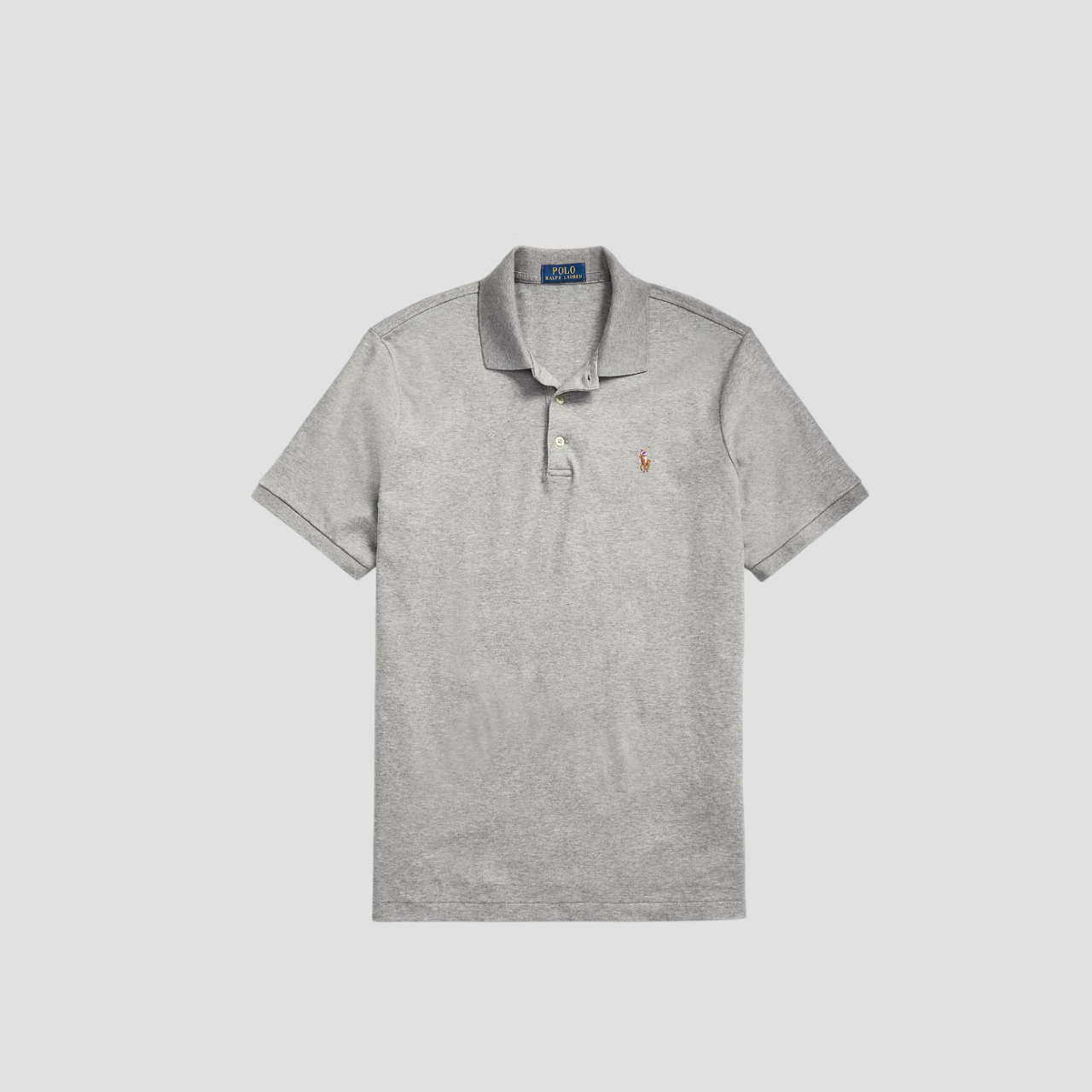POLO RALPH LAUREN STEEL HEATHER SOFT COTTON POLO SHIRT 710666999007
