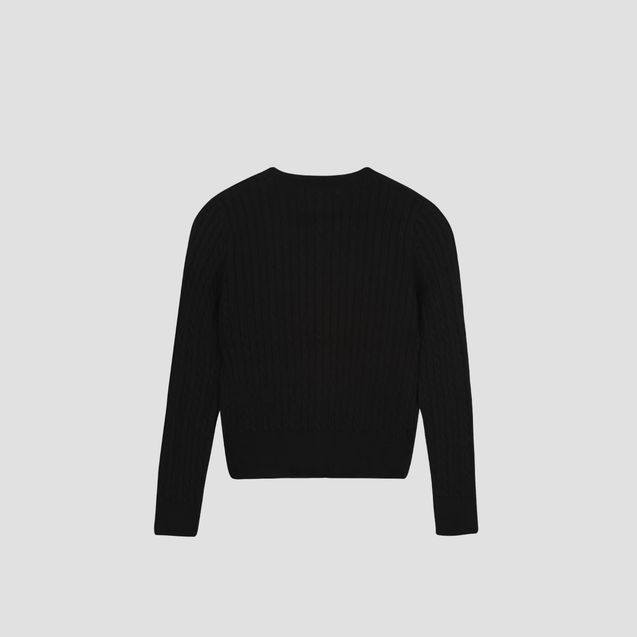 mặt sau POLO RALPH LAURENT BLACK MINI-CABLE COTTON CARDIGAN 313543047005
