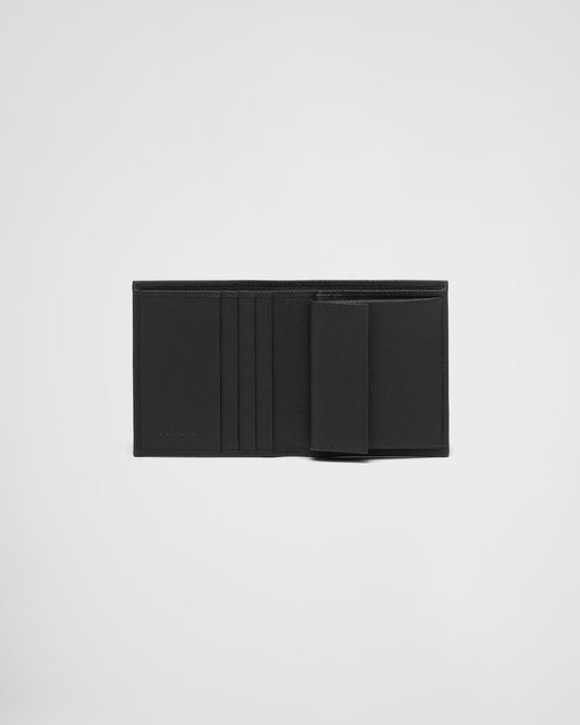 mặt trong PRADA BLACK SAFFIANO LEATHER SHORT WALLET ENAMELED CORNER 2MO008_QME_F0002