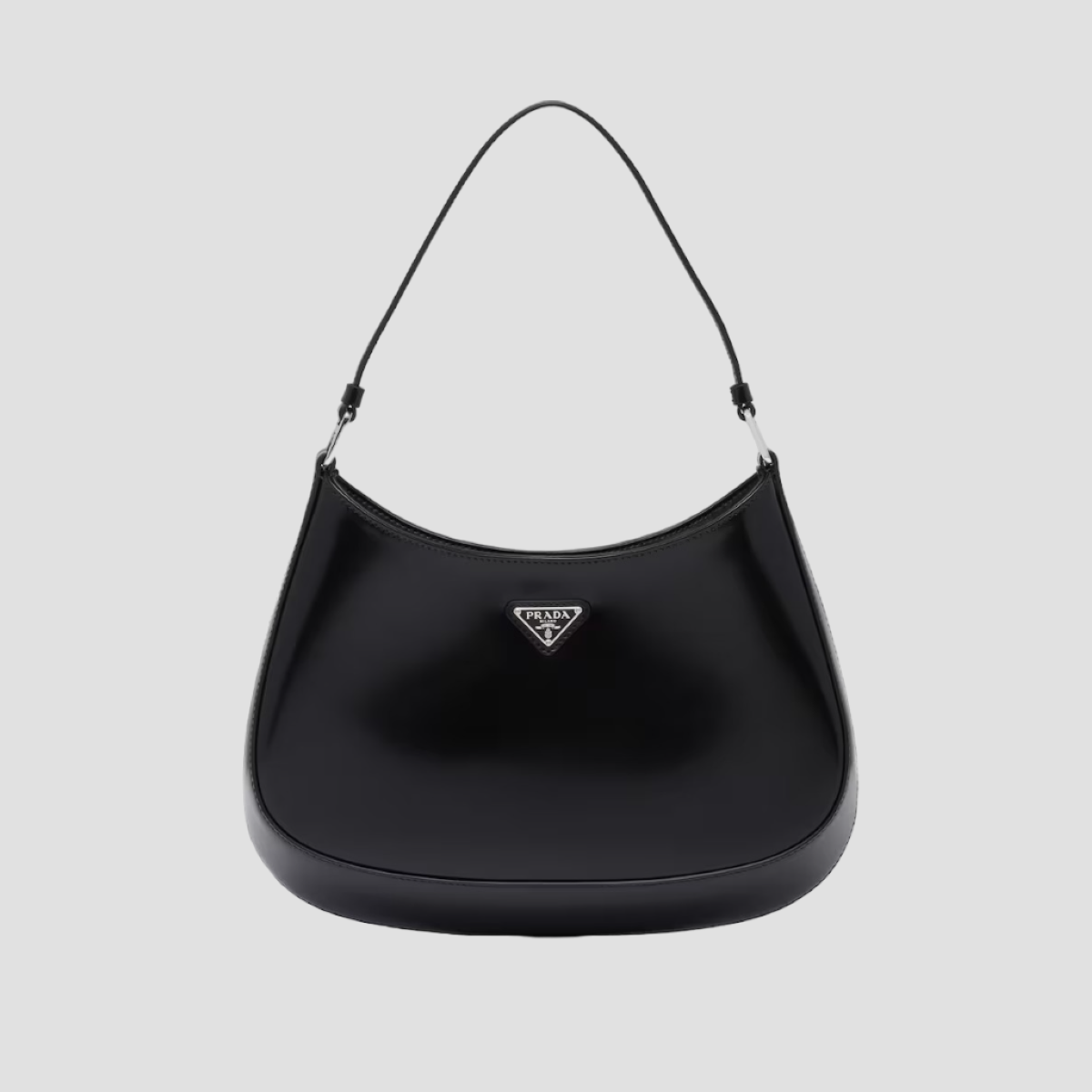 PRADA CLEO BRUSHED LEATHER SHOULDER BAG BLACK 1BC499_ZO6_F0002_V_OOO