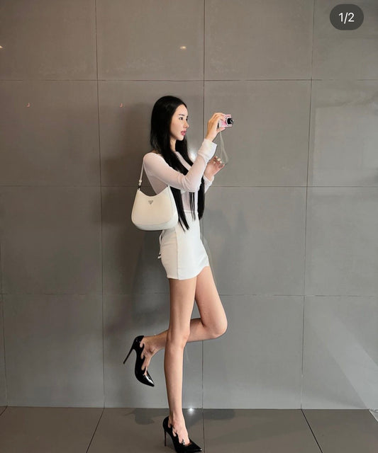 mẫu mang PRADA CLEO BRUSHED LEATHER SHOULDER BAG IN WHITE 1BC499_ZO6_F0PG7_V_OOO