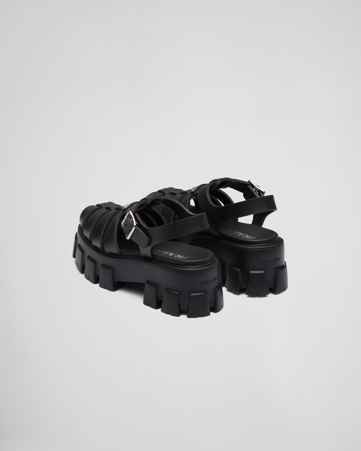 mặt sau giày PRADA MONOLITH FOAM RUBBER SANDALS IN BLACK 1X853M_3LKK_F0002_F_055 authentic tại blankroom việt nam